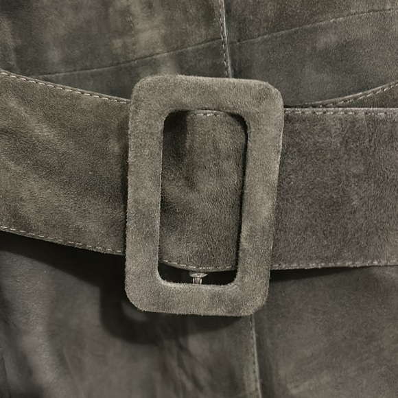 Theory Gloss Lamb Suede Belted Zip Up Utility Jacket Size 4 - Picture 8 of 15